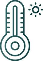 icône de gradient de ligne de thermomètre vecteur