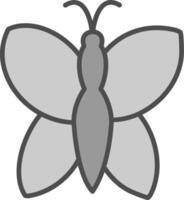 papillon ligne rempli niveaux de gris icône conception vecteur