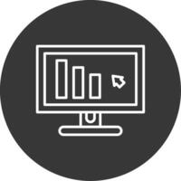 moniteur ligne inversé icône conception vecteur