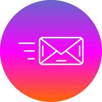 email ligne pente cercle icône vecteur