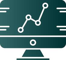 Statistiques glyphe pente icône vecteur