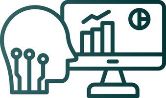 icône de gradient de ligne d'analyse de données vecteur