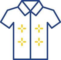 hawaïen chemise ligne deux Couleur icône conception vecteur