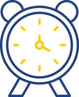 alarme l'horloge ligne deux Couleur icône conception vecteur