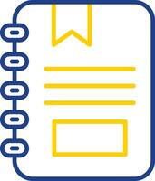 carnet ligne deux Couleur icône conception vecteur