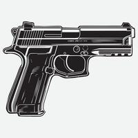 une noir et blanc conception de le chahuteur et koch usp pistolet vecteur