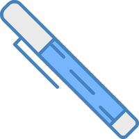 stylo ligne rempli bleu icône vecteur