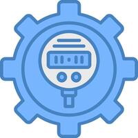 pression jauge ligne rempli bleu icône vecteur
