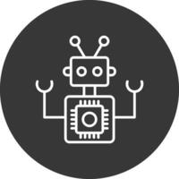 robot ligne inversé icône conception vecteur