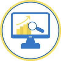 Les données une analyse plat cercle icône vecteur