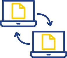 Les données partage ligne deux Couleur icône conception vecteur
