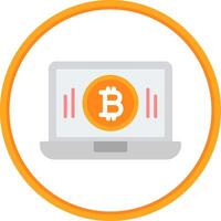 bitcoin exploitation minière plat cercle icône vecteur