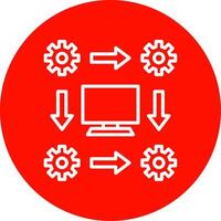 flux de travail multi Couleur cercle icône vecteur