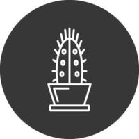 cactus ligne inversé icône conception vecteur