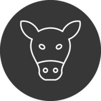 vache ligne inversé icône conception vecteur