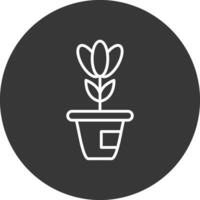 plante ligne inversé icône conception vecteur