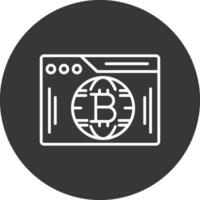 bitcoin la toile ligne inversé icône conception vecteur