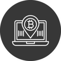bitcoin emplacement ligne inversé icône conception vecteur