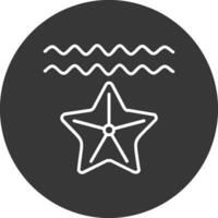 étoile de mer ligne inversé icône conception vecteur