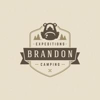 camping logo emblème illustration. vecteur