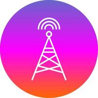 radio la tour ligne pente cercle icône vecteur