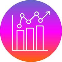 bar graphique ligne pente cercle icône vecteur