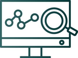 icône de gradient de ligne d'analyse de données vecteur