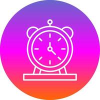 alarme l'horloge ligne pente cercle icône vecteur