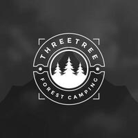 forêt camping logo emblème illustration. vecteur