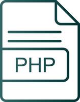 php fichier format ligne pente icône vecteur