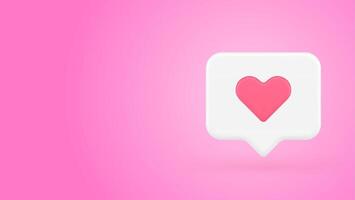 comme rapide conseils social réseau évaluation l'amour cœur discours bulle 3d icône réaliste vecteur