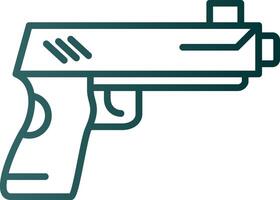 icône de dégradé de ligne de pistolet vecteur