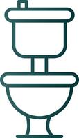 icône de dégradé de ligne de toilette vecteur