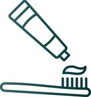 icône de dégradé de ligne de brosse à dents vecteur