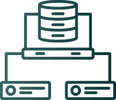 icône de gradient de ligne de réseau de données vecteur