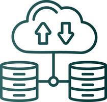 icône de gradient de ligne de réseau de données vecteur