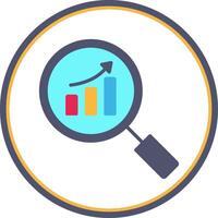 une analyse plat cercle icône vecteur