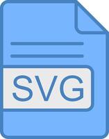 svg fichier format ligne rempli bleu icône vecteur