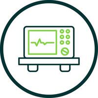 ecg dispositif ligne cercle icône conception vecteur