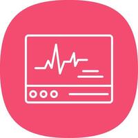 ecg moniteur ligne courbe icône conception vecteur