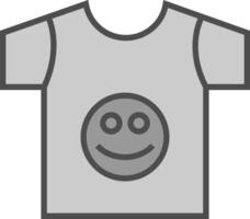 t chemise ligne rempli niveaux de gris icône conception vecteur