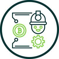 bitcoin artisanat ligne cercle icône conception vecteur