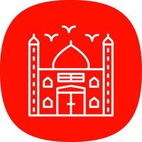 mosquée ligne courbe icône conception vecteur
