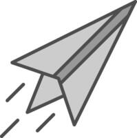 papier avion ligne rempli niveaux de gris icône conception vecteur