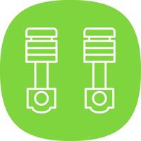 pistons ligne courbe icône conception vecteur
