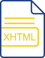xhtml fichier format ligne deux Couleur icône conception vecteur