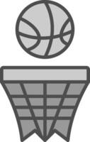 basketball ligne rempli niveaux de gris icône conception vecteur