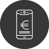 euro mobile Payer ligne inversé icône conception vecteur