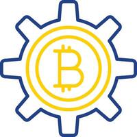 bitcoin la gestion ligne deux Couleur icône conception vecteur
