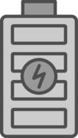 batterie ligne rempli niveaux de gris icône conception vecteur